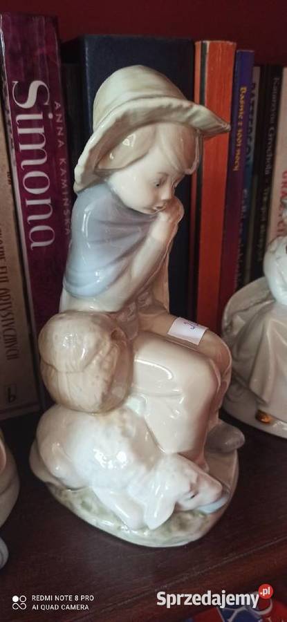 Figurka Chłopiec z Barankiem Zaphirro Porcelana Gdańsk