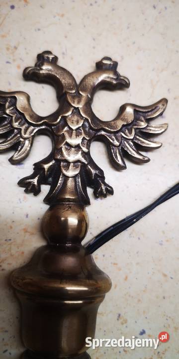 Mosiężny kinkiet z dwugłowym orłem AustroWęgry Gdańsk