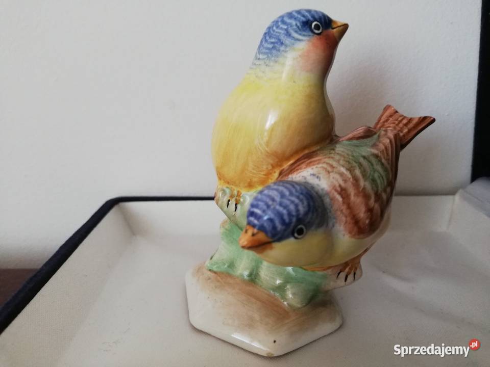 Porcelanowa figurka para sikorek siedzących na lubelskie Lublin sprzedam
