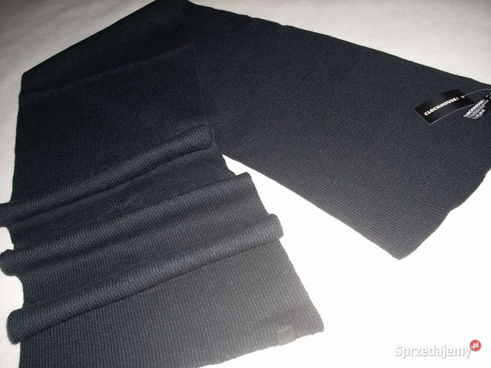 Czarny Granatowy Szalik CA dzianinowy Męski Nowy Sącz