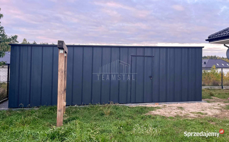 Garaż blaszany 6x8 brama uchylna drzwi blacha na wielkopolskie Konin