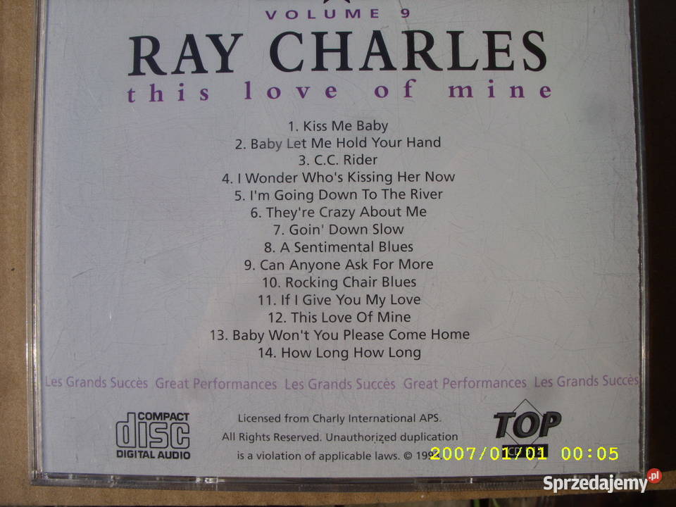 Rock RAY CHARLESTHIS LOVE OF MINETOP ARC REC CD Płyty i kasety Wołów