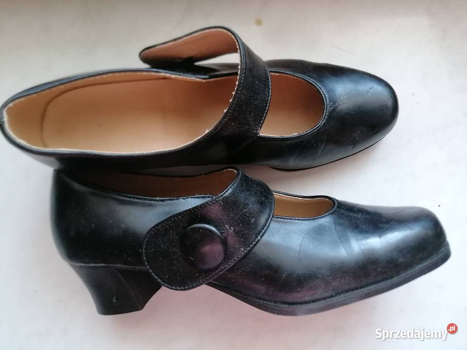 Czarne skórzane półbuty 37Moda Italia łódzkie sprzedam