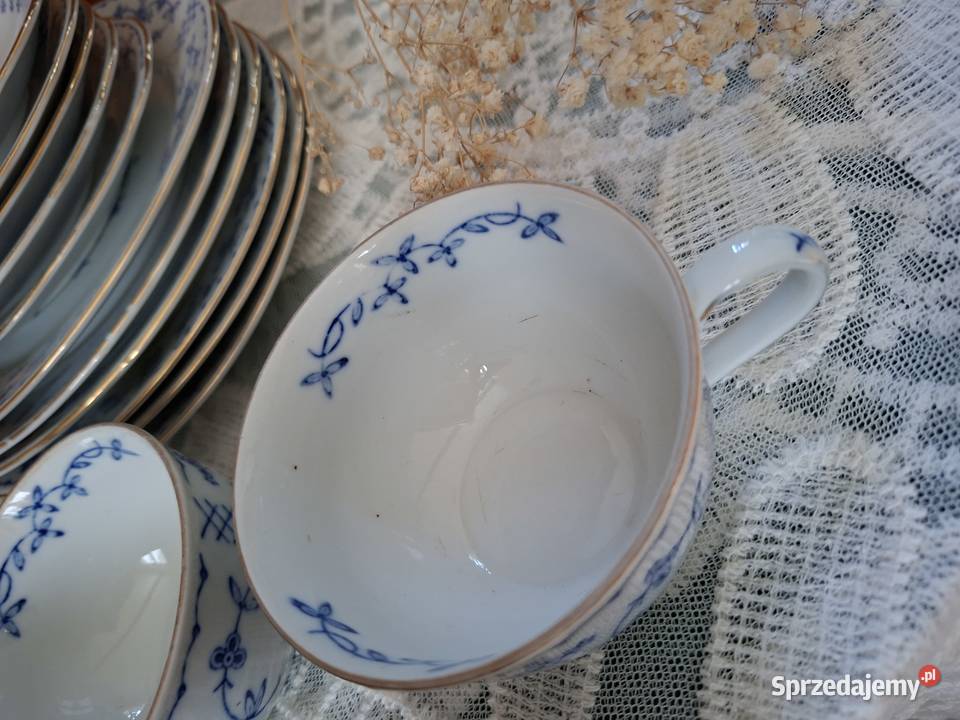 Zestaw porcelany wzór słomkowy Porcelana i szkło Jaktorów-Kolonia sprzedam