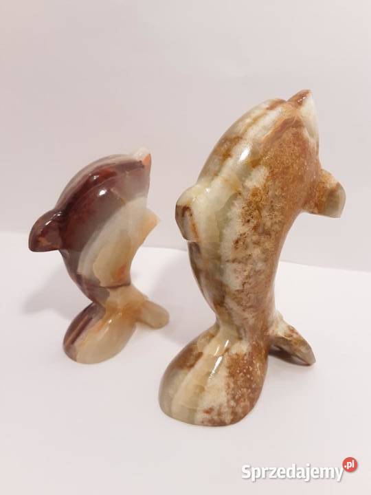 Zestaw 2 figurek delfiny z marmuru Warszawa