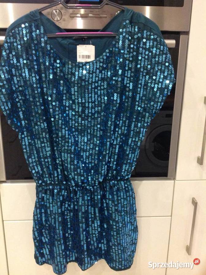 Bik Bok Cekinowa sukienka niebieski Elegancki Moda Sukienki Sukienki z cekinami 