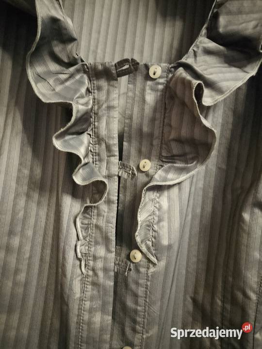 Bluzka oliwkowa w czarne paseczki łódzkie Łódź