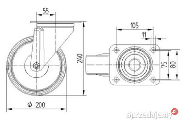 Koła skrętne z poliamidu 3470UOR200P63 sprzedam