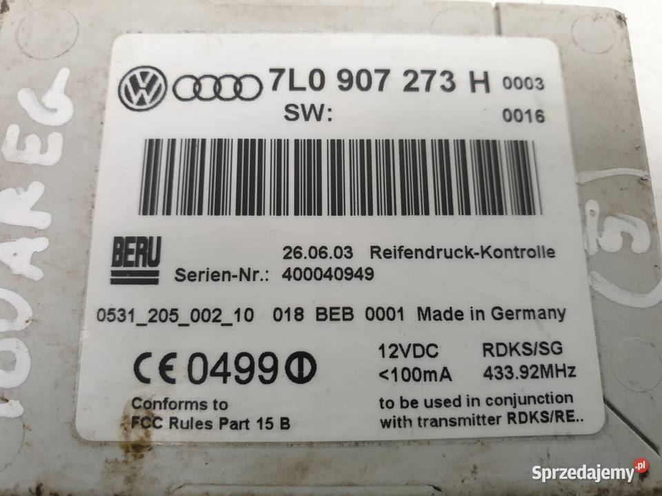 VW Touareg MODUŁ CIŚNIENIA sterownik SENSOR Chełm