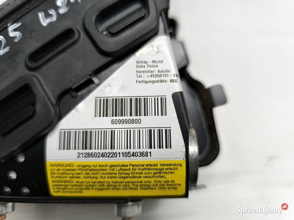 PODUSZKA POWIETRZNA FOTELA PRAWA PRZÓD EKLASA osobowe