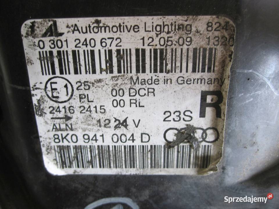AUDI A4 B8 IV 09r lampa prawa przód 8K0941597 Lampy przednie Kielce