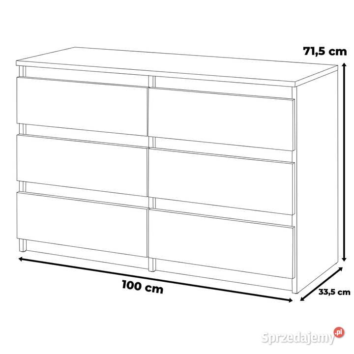 Komoda 6 Szuflad 100 Hugo Nowoczesna Szafka Rtv