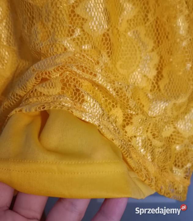 Żółta koronkowa NOWA bluzka damska z zamkiem małopolskie Kraków