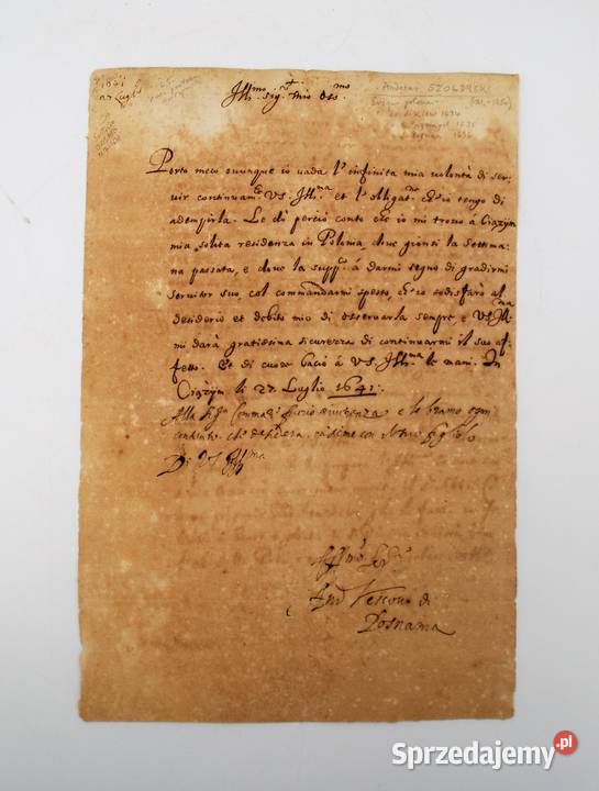 List Biskup Andrzej SZOŁDRSKI Poznań 1641