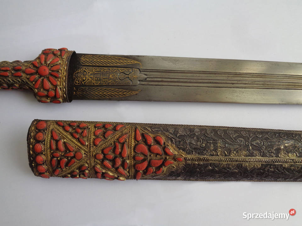Duży Sztylet Ozdobny Dagger z Koralami opolskie Brzeg