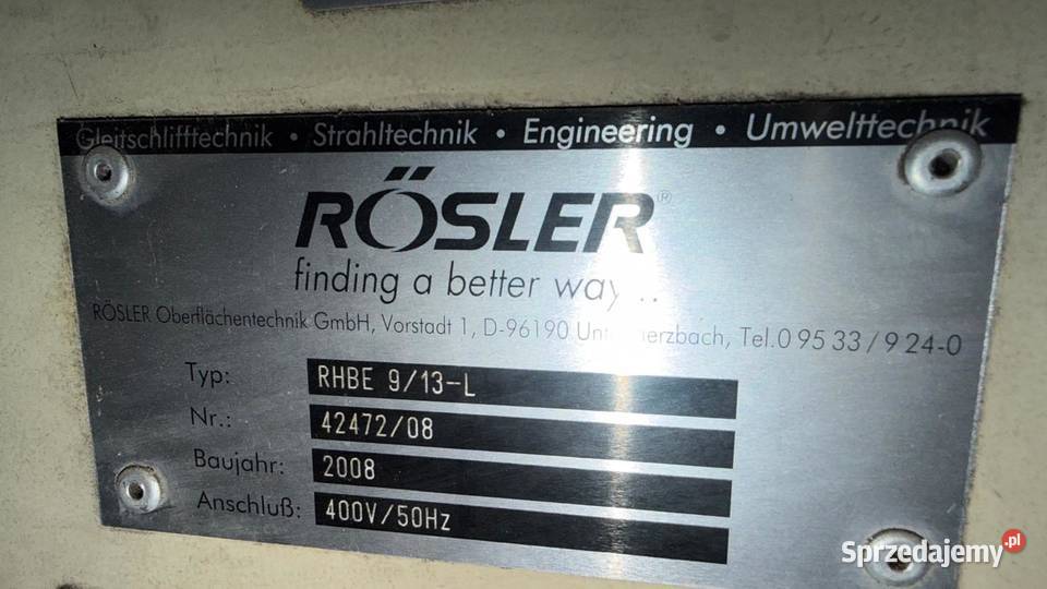 Śrutownica ROSLER RF 303 Ps RHBE 913L Tarnowskie Góry
