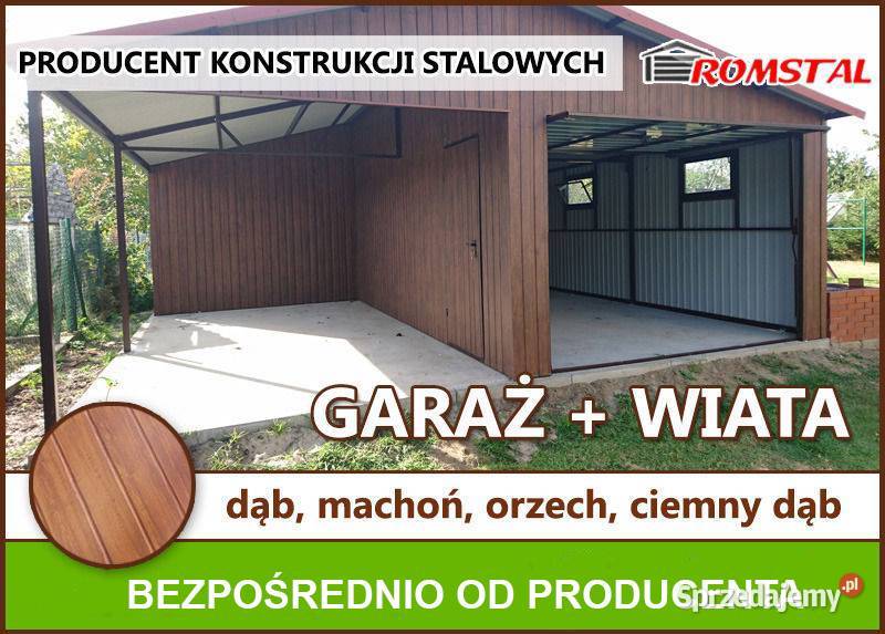Garaż Blaszany 6x6 z dodatkowym zadaszeniem Przytyk