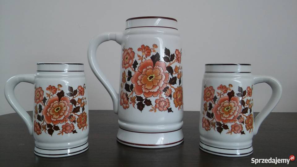 Porcelanowe kufle LIPPELSDORF 1877 GDR zestaw mazowieckie