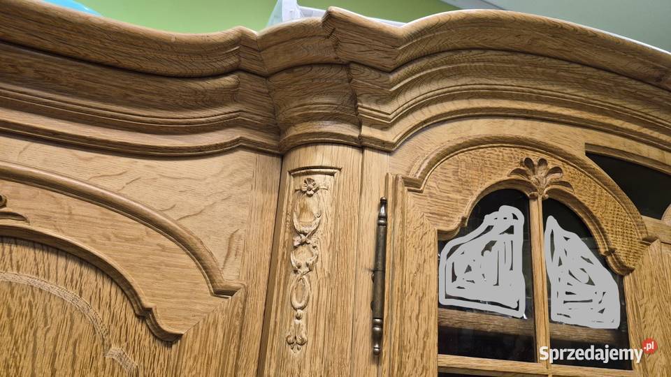 Piękny kredens z drewna dębowego witryna kujawsko-pomorskie
