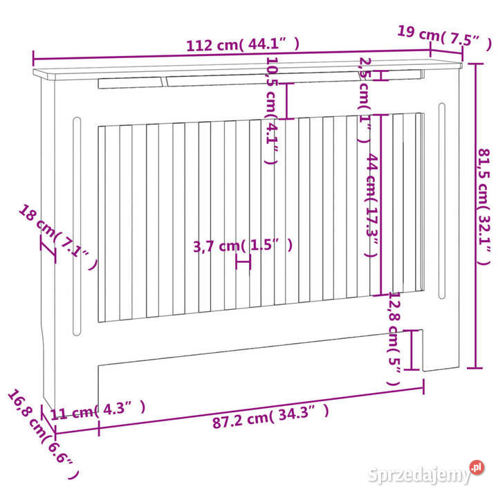 Osłony na kaloryfer 2 białe MDF 112 WM276003 Warszawa