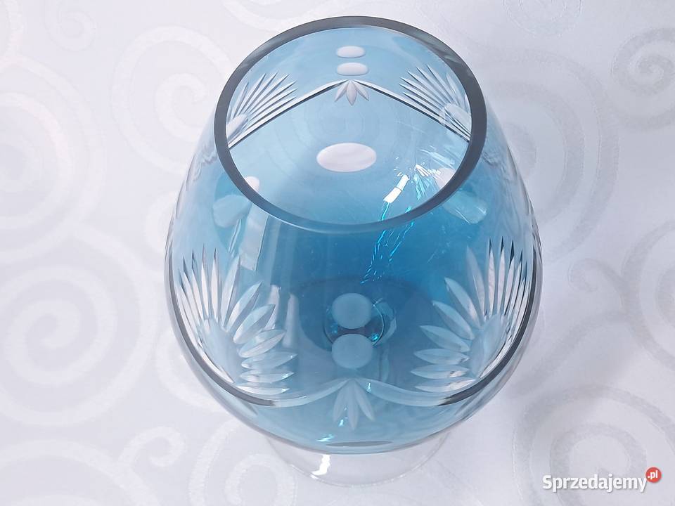 Stary kielich puchar ze szkła overlay Porcelana i szkło Strzelce Krajeńskie