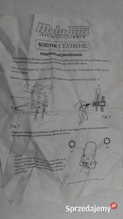NOWA SZYBA OWIEWKA OSŁONA MADE IN ITALY ORGINAŁ Bielsk Podlaski