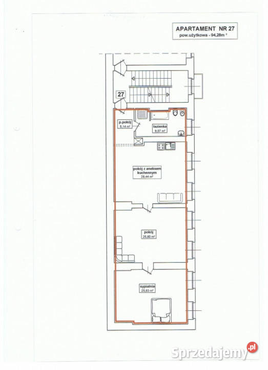 mieszkanie 95m2 do wynajęcia Piotrkowska 114 Liczba pokoi 3