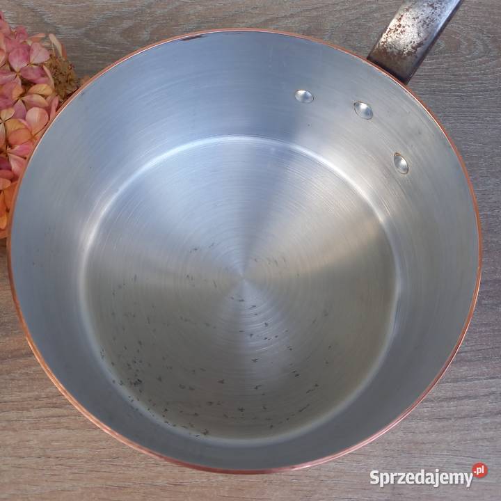 Miedziany garnek rondel poj 3 l ciężki grube dno