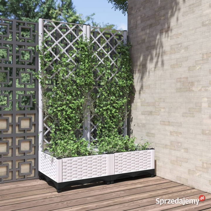 Donica ogrodowa z kratką biała 80x40x1215 PP mazowieckie Warszawa