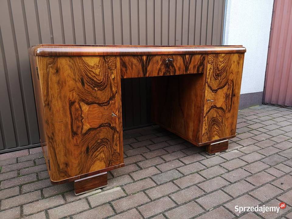 Biurko ARTDECO Orzech Zgrabne Stare Antyk Antyki, Sztuka, Kolekcje Swarzędz