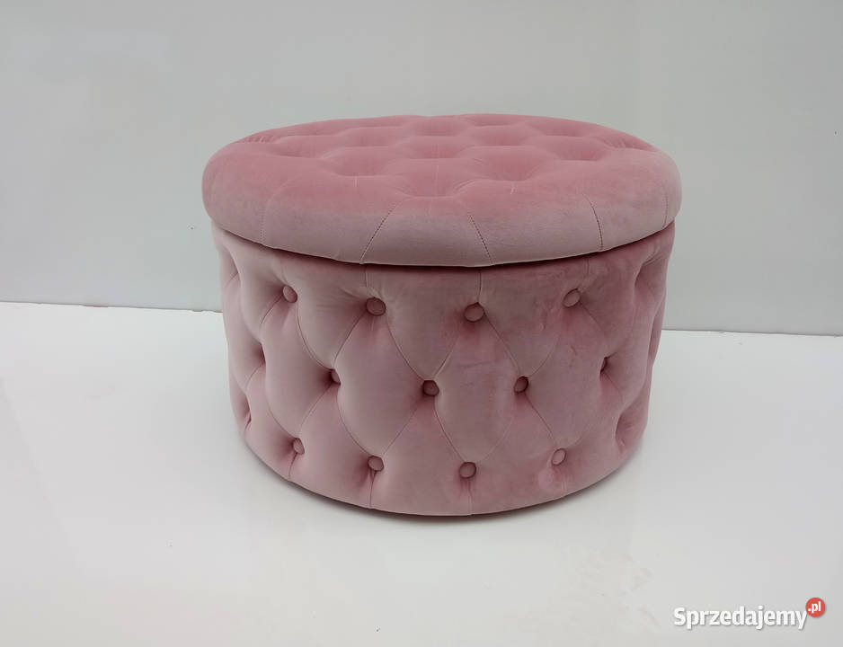 Ławka pufa okrągła chesterfield welurowa Poznań sprzedam