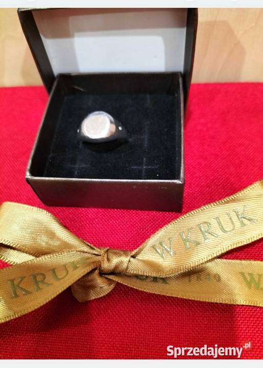 Pierścionek srebrny sygnecik firmy W Kruk