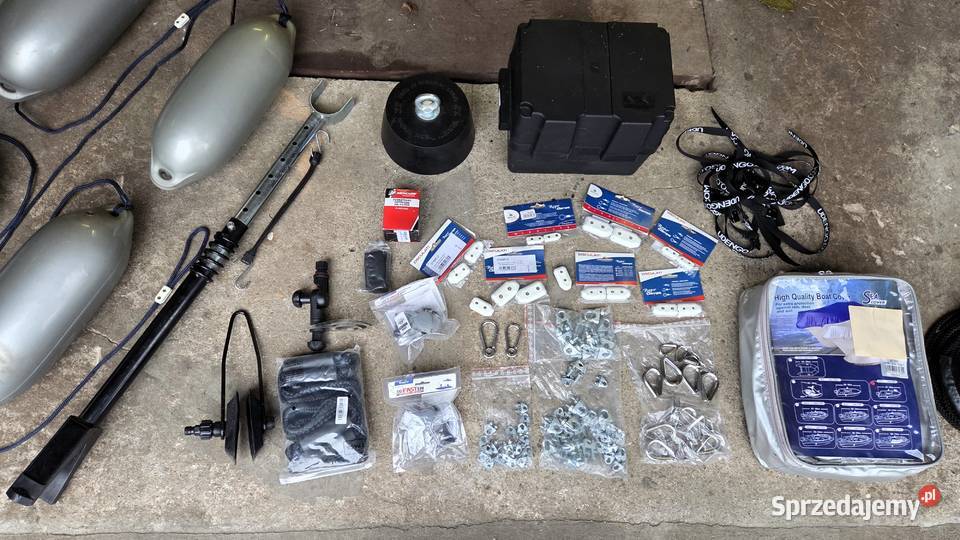Zestaw akcesoriów do łodzi kotwice odbijacze Olesno sprzedam