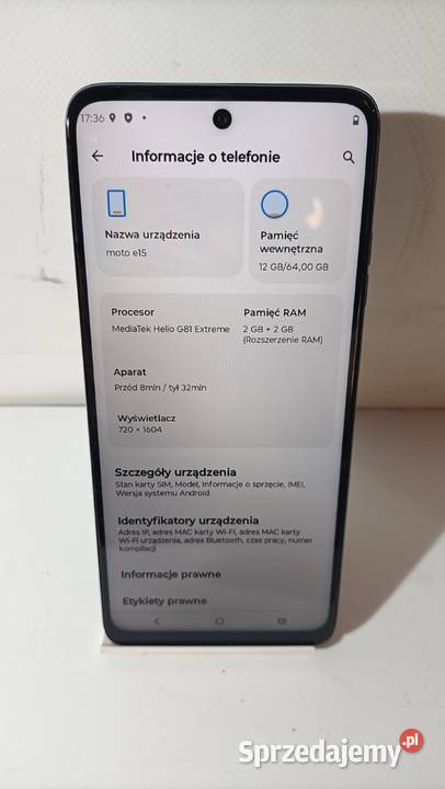 Smartfon MOTOROLA Moto E15 264GB Katowice sprzedam