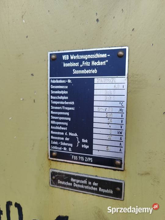 Frezarka pionowa WMW Heckert FSS 315 2 śląskie Żywiec