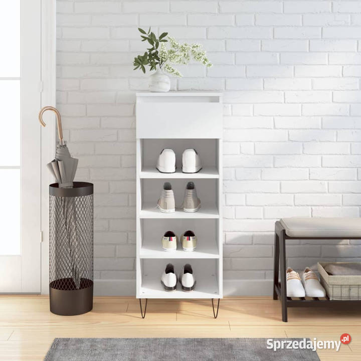 Szafka na buty wysoki połysk biała 40x36x105