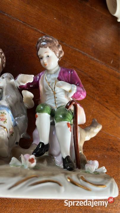Figurka porcelanowa Pary Dworskiej z owieczką Gdańsk