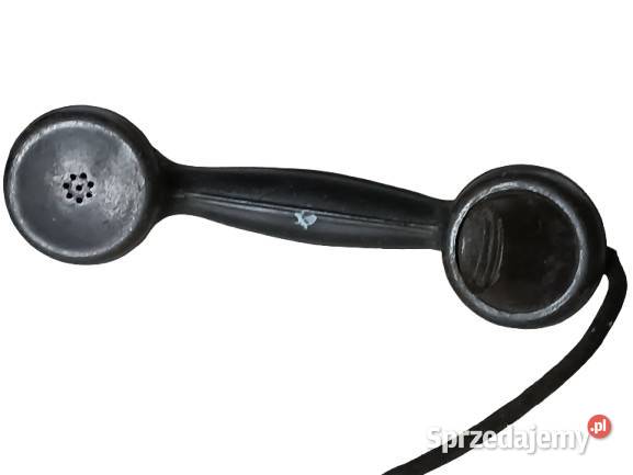Stary Telefon na Korbkę Metalowa Obudowa Antyki