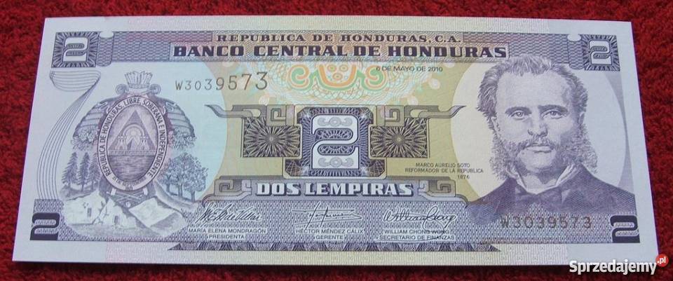 HONDURAS 2 LEMPIRAS Kolekcjonerski Banknot 1 Katowice