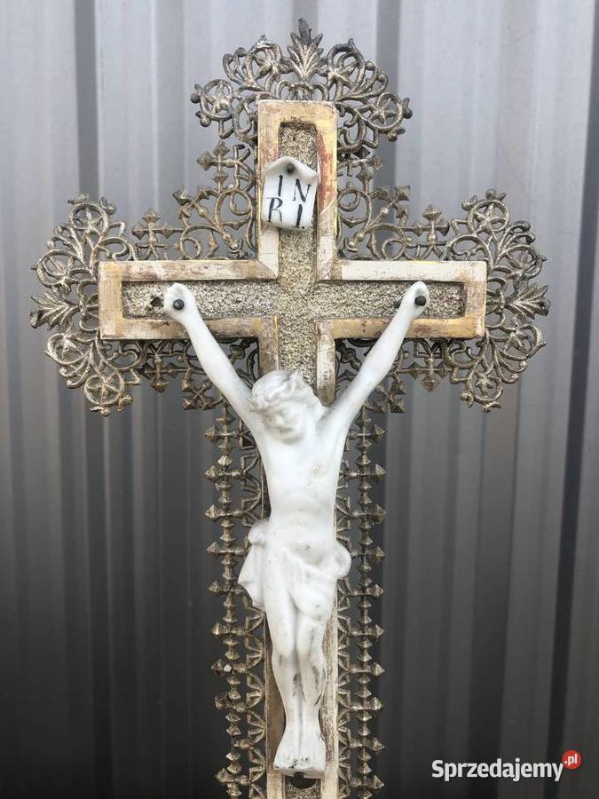 Piękny zabytkowy Krucyfiks Krzyż