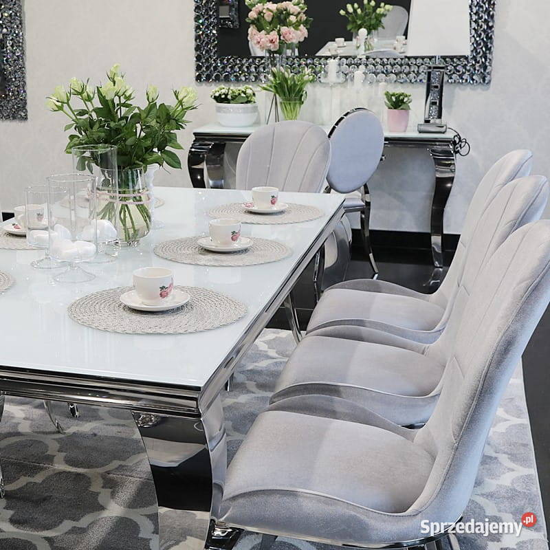Stół glamour Ludwik 180 Szklany Biały Czarny Warszawa sprzedam