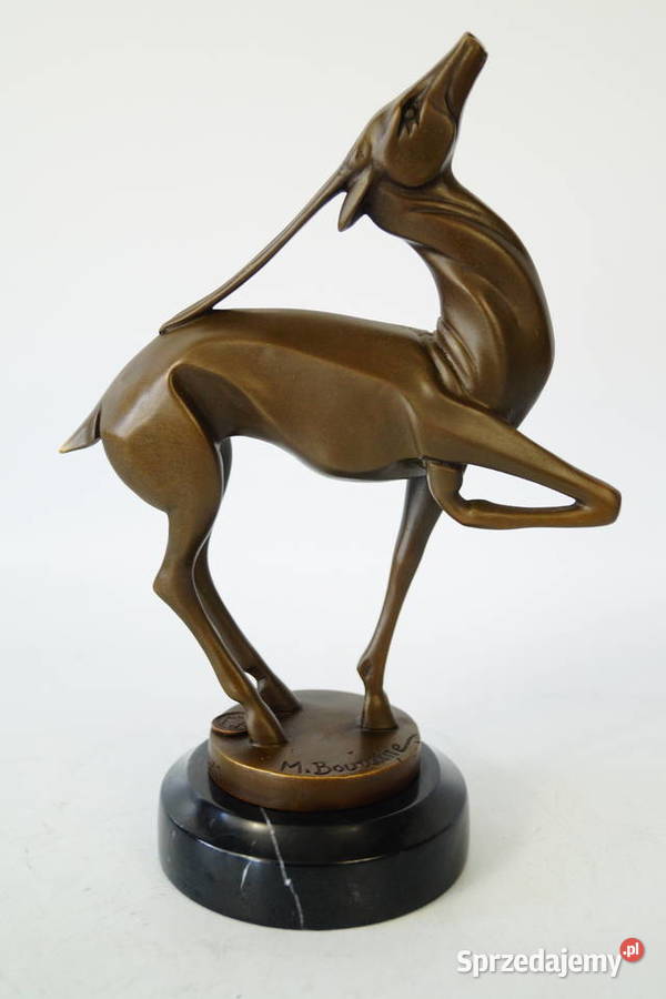 Figura z brązu Jeleń sarna modernistyczna figura Gizałki