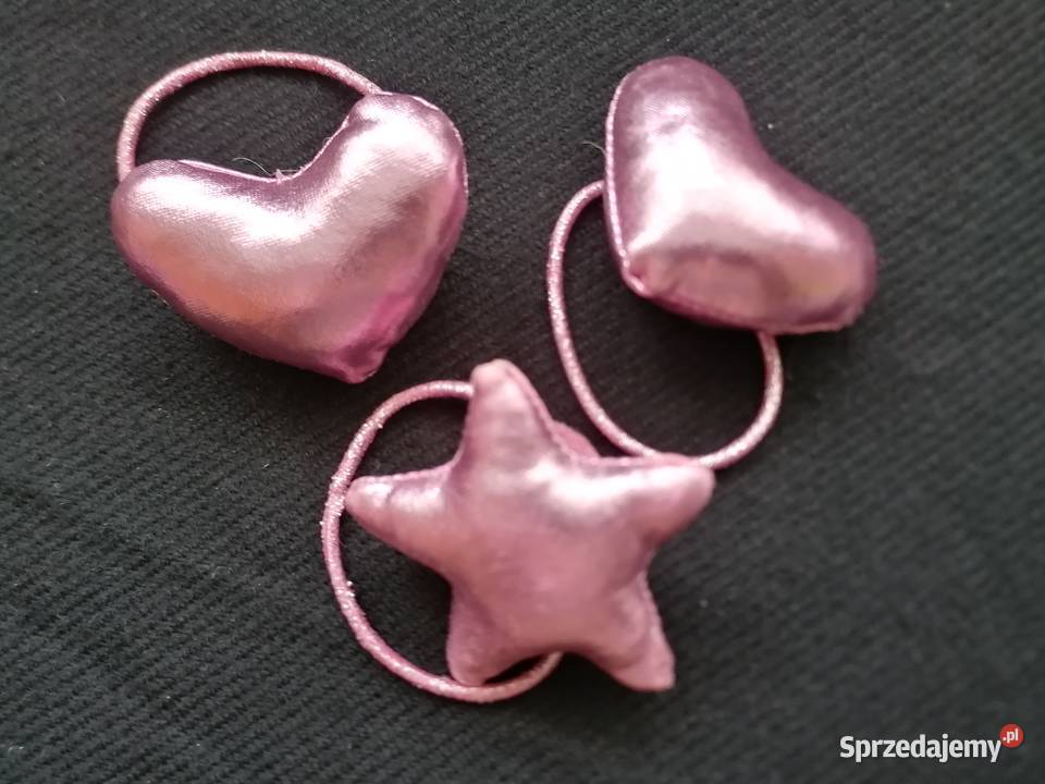 Gumka do włosów różowaTrzy ozdobne gumki do Łódź