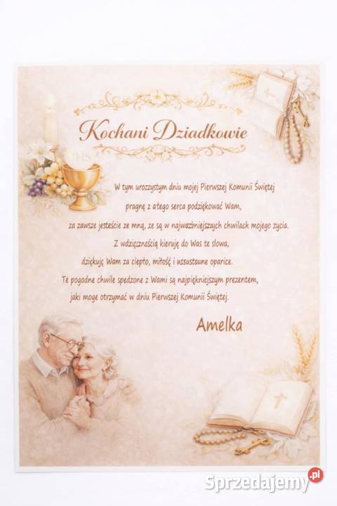 PODZIĘKOWANIE KOMUNIJNE W RAMCE A4