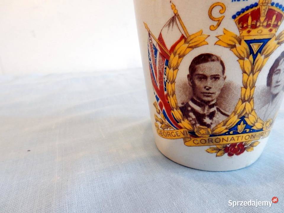 GEORGE VI EQUEENRodzice Królowej Elżbiety II Porcelana i szkło Piła