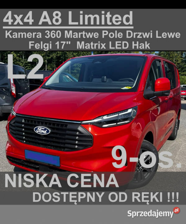 Ford Transit Custom 9os 4x4 Limited 170 A8 Szczecinek