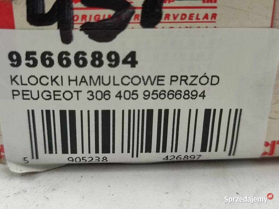 KLOCKI HAMULCOWE PRZÓD PEUGEOT 306 7B N3 N5 osobowe