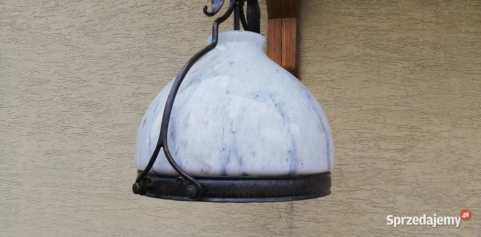 Lampa wisząca duża szklana metaloplastyka metal Garwolin