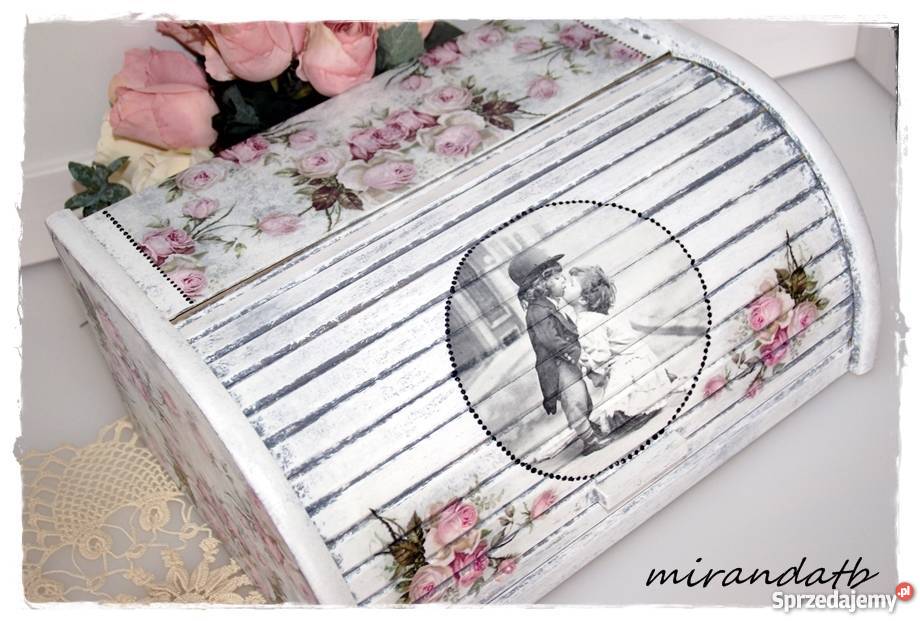 Chlebak róże decoupage dzieci vintage Białystok