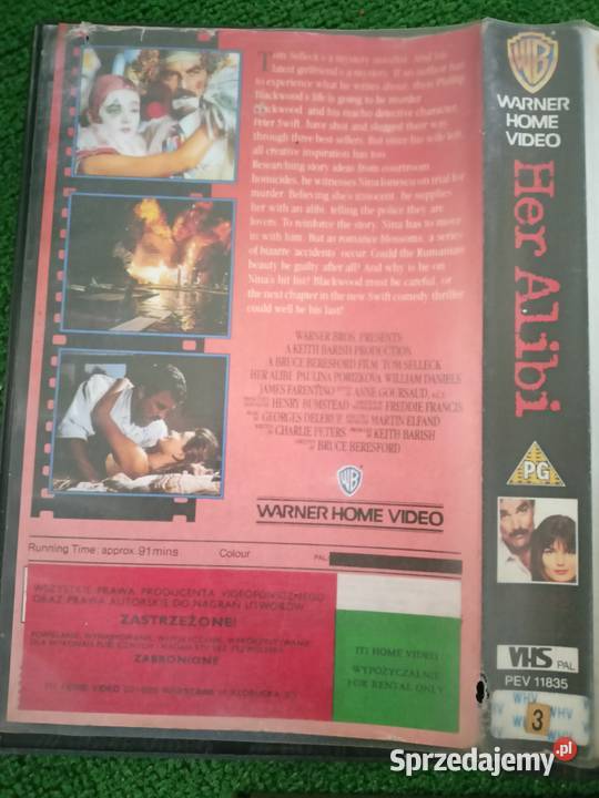 Kaseta VHS Jej alibi tytuł oryginalny Her Alibi podkarpackie Rzeszów
